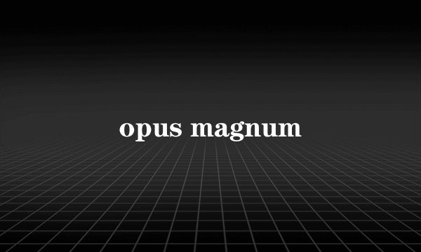 opus magnum