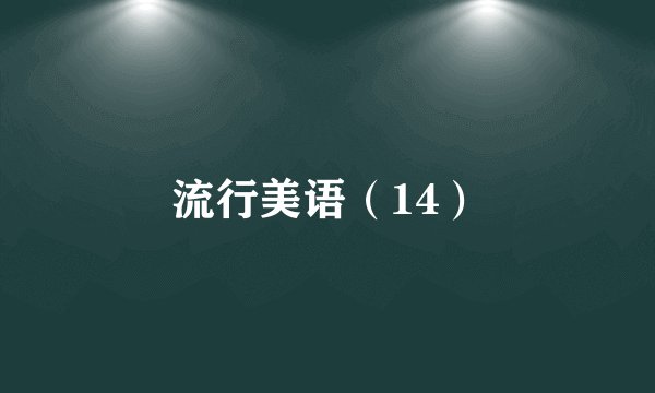 流行美语（14）