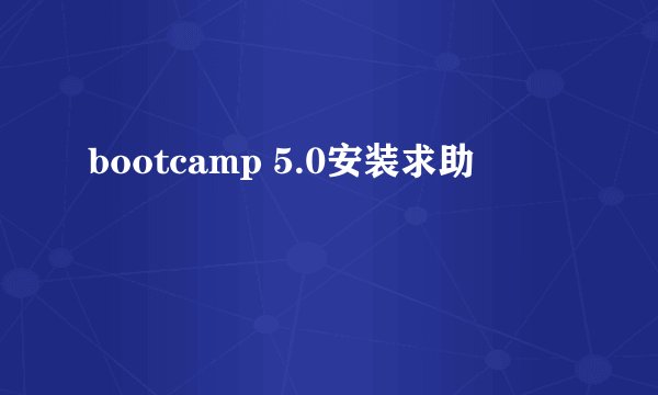 bootcamp 5.0安装求助