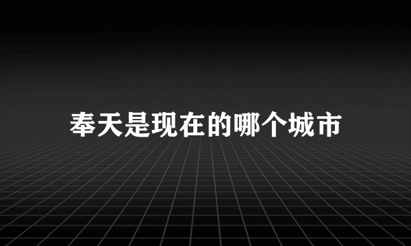 奉天是现在的哪个城市