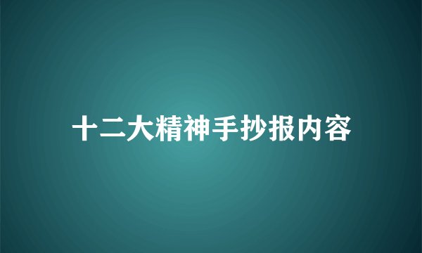十二大精神手抄报内容