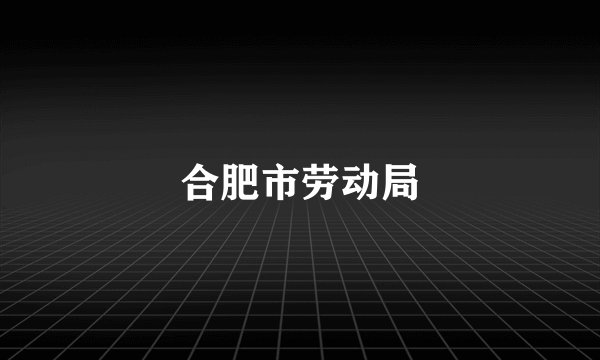 合肥市劳动局