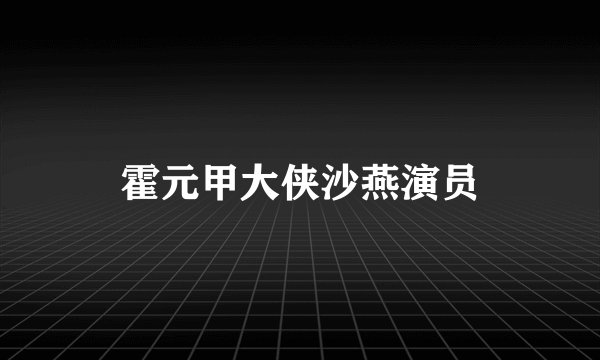 霍元甲大侠沙燕演员