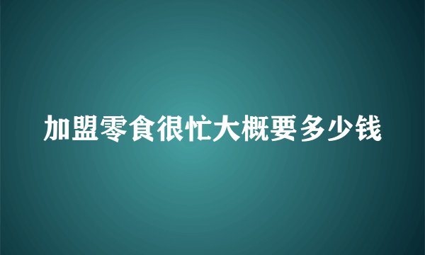 加盟零食很忙大概要多少钱