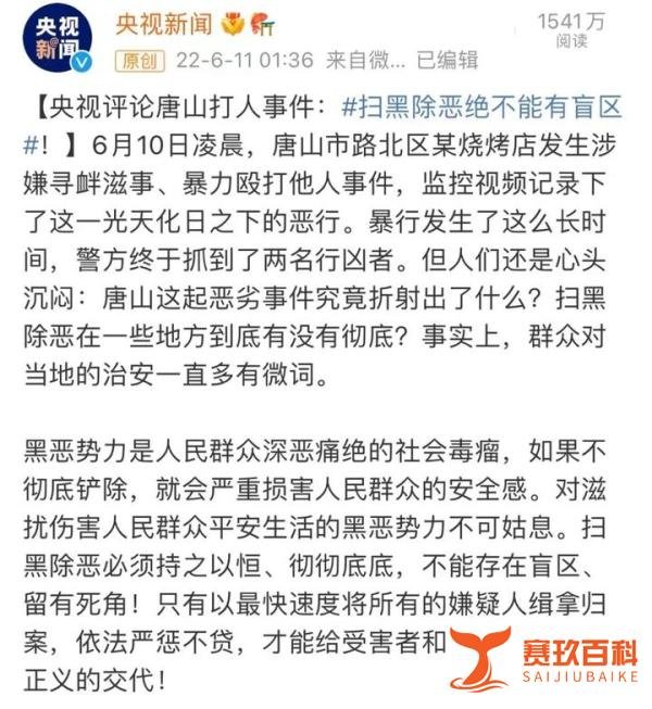 唐山烧烤店打人案9人全部归案！受伤女子最新情况