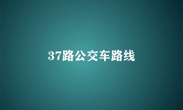 37路公交车路线