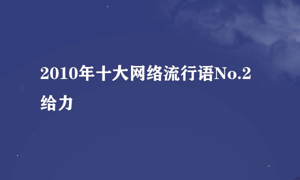 2010年十大网络流行语No.2 给力