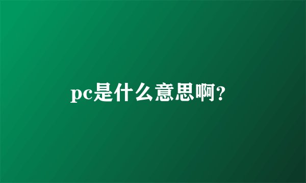 pc是什么意思啊？