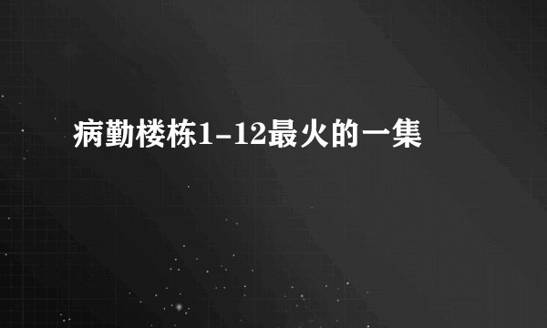 病勤楼栋1-12最火的一集