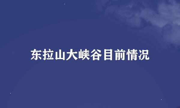 东拉山大峡谷目前情况