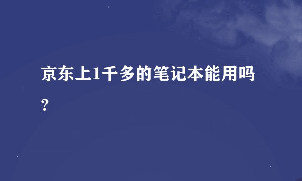 京东上1千多的笔记本能用吗？