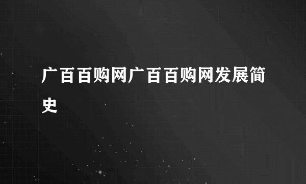 广百百购网广百百购网发展简史