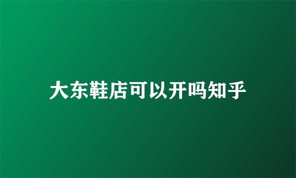 大东鞋店可以开吗知乎