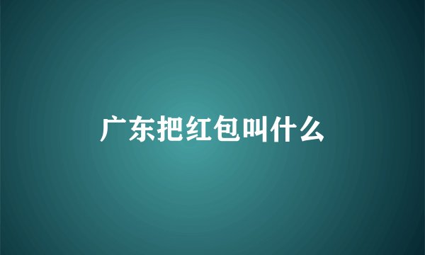 广东把红包叫什么