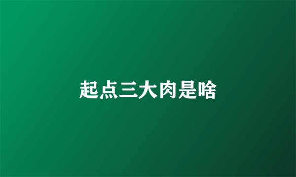 起点三大肉是啥