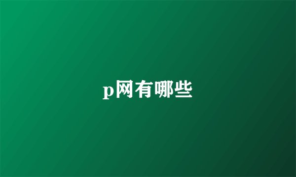 p网有哪些