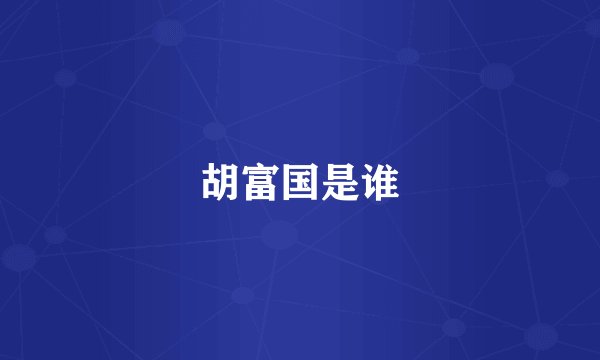 胡富国是谁