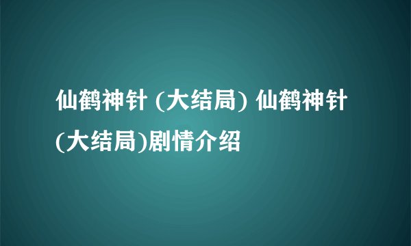 仙鹤神针 (大结局) 仙鹤神针 (大结局)剧情介绍