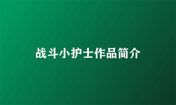 战斗小护士作品简介