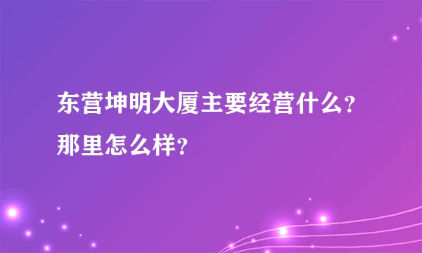 东营坤明大厦主要经营什么？那里怎么样？