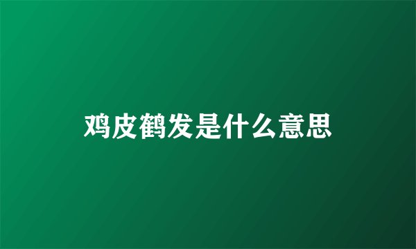 鸡皮鹤发是什么意思