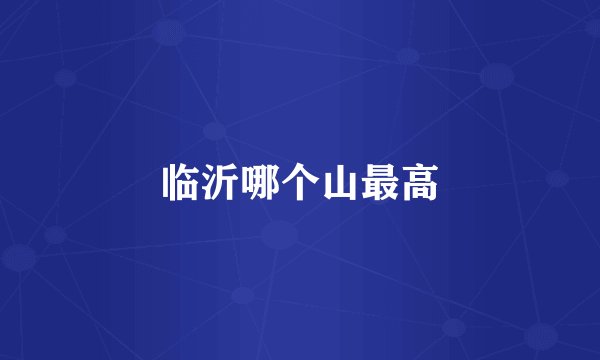 临沂哪个山最高
