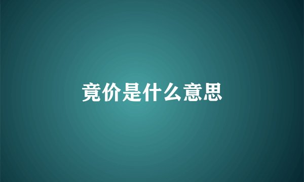 竟价是什么意思