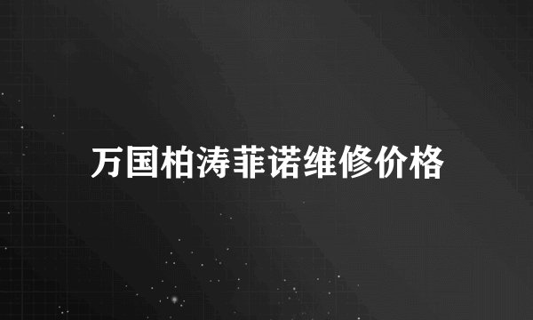 万国柏涛菲诺维修价格