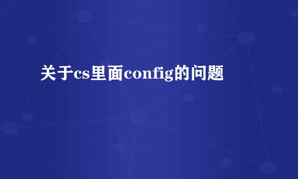 关于cs里面config的问题