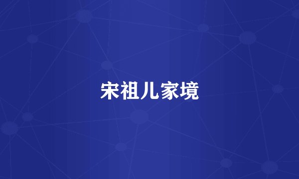 宋祖儿家境