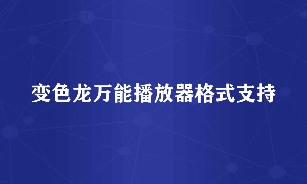 变色龙万能播放器格式支持