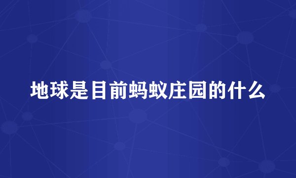地球是目前蚂蚁庄园的什么