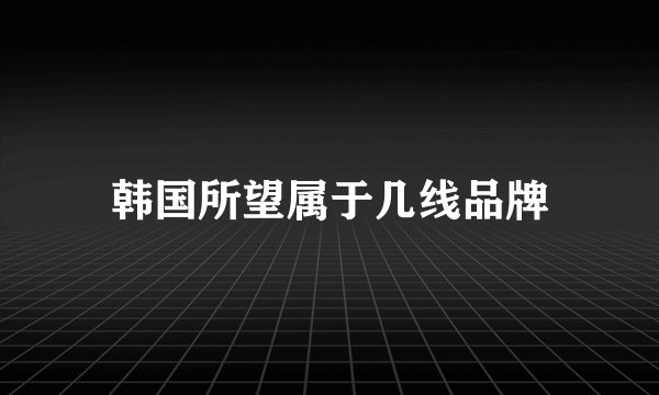 韩国所望属于几线品牌