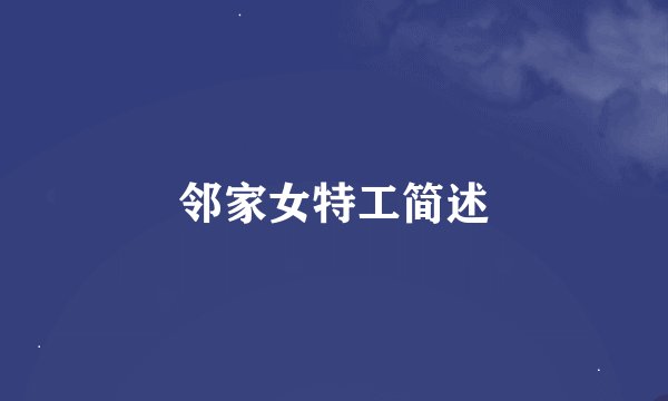 邻家女特工简述