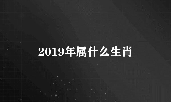 2019年属什么生肖