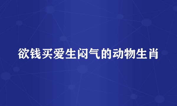 欲钱买爱生闷气的动物生肖