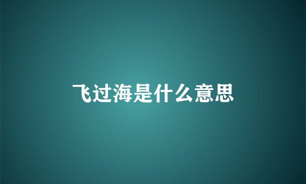 飞过海是什么意思