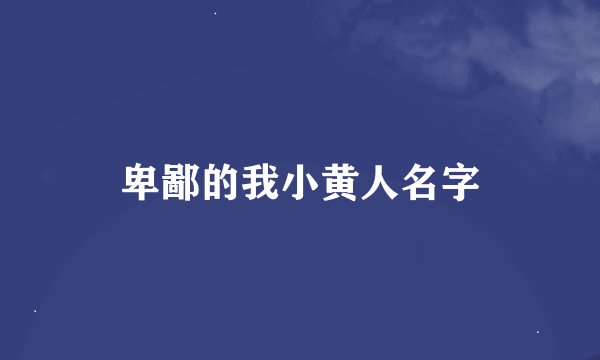 卑鄙的我小黄人名字