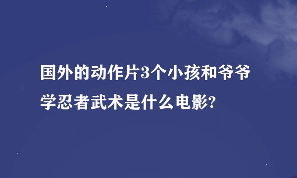 国外的动作片3个小孩和爷爷学忍者武术是什么电影?