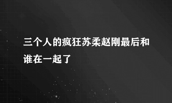 三个人的疯狂苏柔赵刚最后和谁在一起了