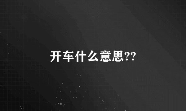开车什么意思??