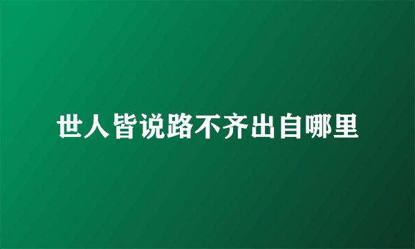 世人皆说路不齐出自哪里