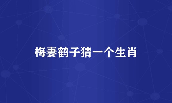 梅妻鹤子猜一个生肖