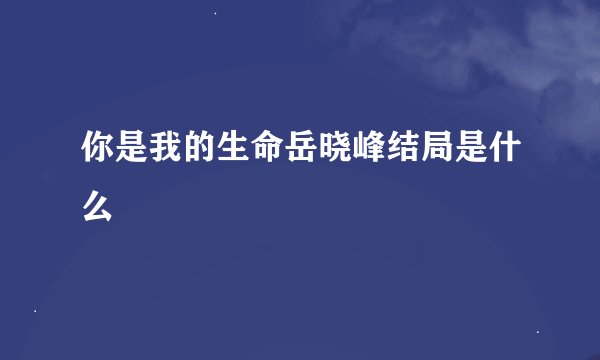 你是我的生命岳晓峰结局是什么