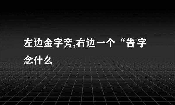 左边金字旁,右边一个“告'字念什么