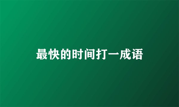 最快的时间打一成语