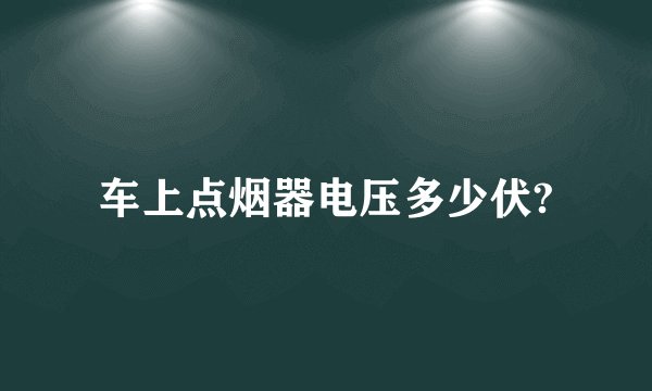 车上点烟器电压多少伏?
