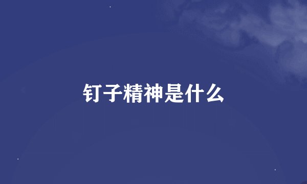 钉子精神是什么