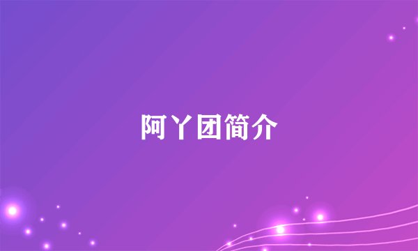 阿丫团简介