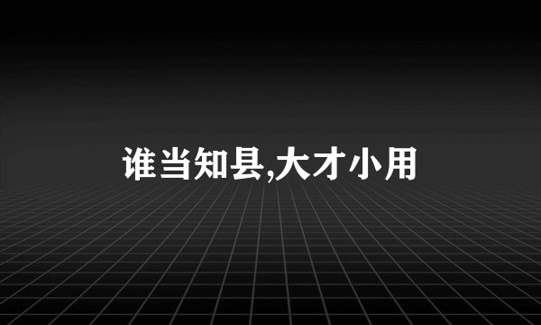 谁当知县,大才小用